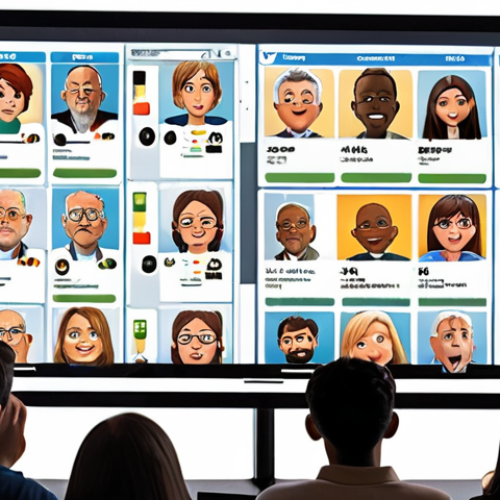 Home 15 Audience Analysis**
A diverse group of animated characters (various ages, styles) are gathered around a large screen displaying data charts and social media feeds. The scene is brightly lit, with an optimistic and collaborative feel. Focus is on the characters' expressions of understanding and excitement as they analyze the information. Emphasis on data visualization and diverse representation.
**