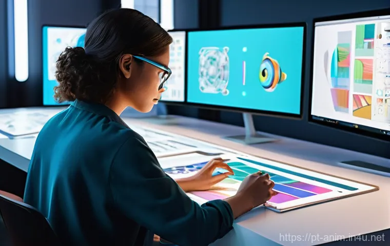 애니메이션 기획사의 디지털 트렌드 적응 - **Prompt 1: AI-Powered Animation Studio of the Future**
"A vibrant, high-tech animation studio b...