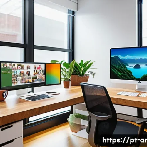 Home 33 애니메이션 기획사의 글로벌 협업 플랫폼 - A vibrant animation studio workspace showcasing a multicultural team collaborating remotely via digi...