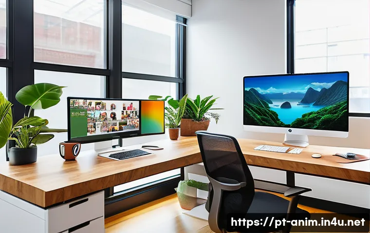 애니메이션 기획사의 글로벌 협업 플랫폼 - A vibrant animation studio workspace showcasing a multicultural team collaborating remotely via digi...